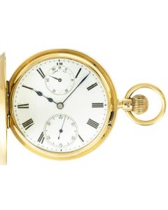 Rotherham & Sons. A Gold Half Hunter Power Reserve Pocket Watch C1900s