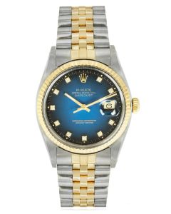 Rolex Datejust Blue Vignette Diamond Dial 16013