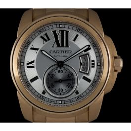 Calibre de Cartier Men's Large 18k Rose Gold Watch Unused W7100018