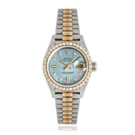 Rolex Datejust Tri Gold Tahitian Mother of Pearl Diamond Set 69139