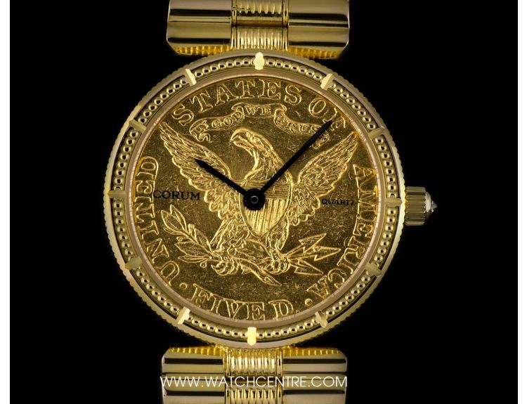 Corum 18k Yellow Gold USA Five Dollar Coin Quartz Ladies 281002