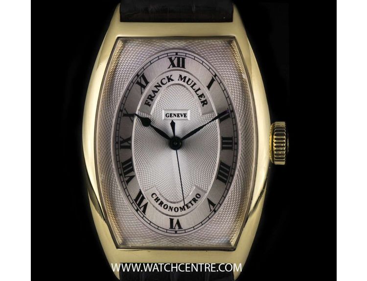 Franck Muller 18k Y G Silver Dial Chronometro Tonneau Gents B P 5850