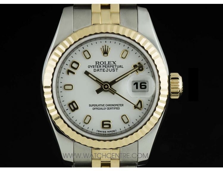 Rolex Steel 18k Yellow Gold O P White Dial Ladies Datejust B P