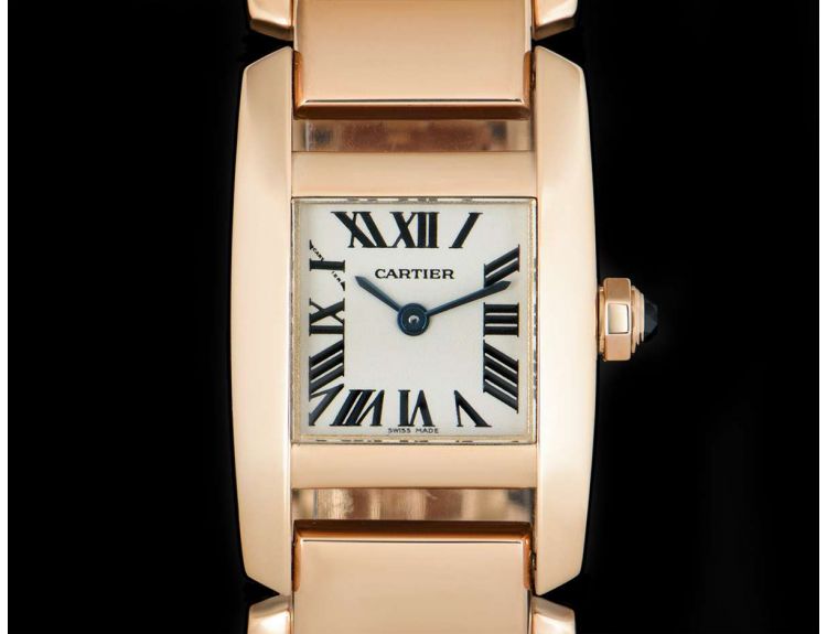 Cartier Tankissime Ladies 18k Rose Gold Silver Dial W650048H