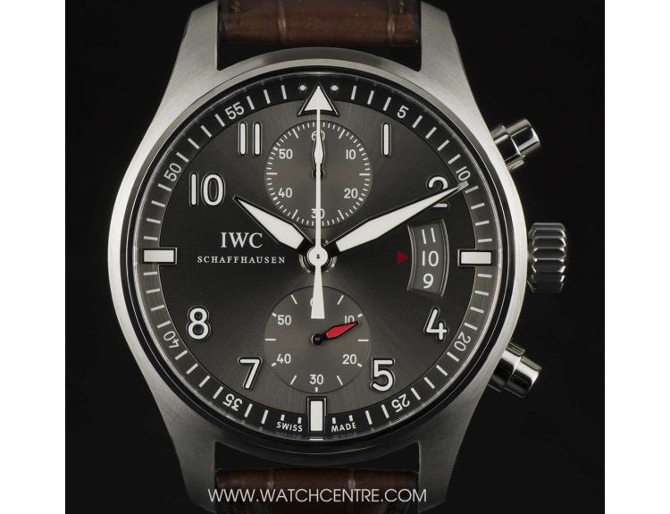 IWC S S Grey Dial Pilots Spitfire Chronograph B P IW387802 Watch