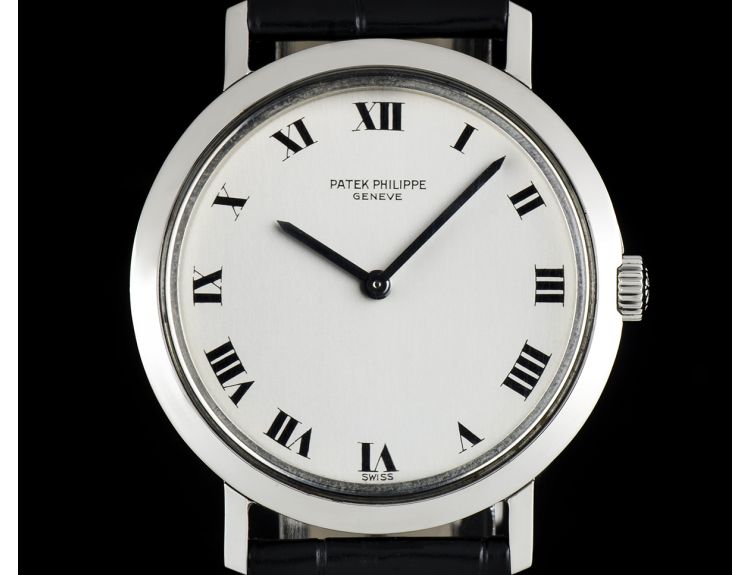 Patek Philippe Stainless Steel Silver Roman Dial Calatrava 3509