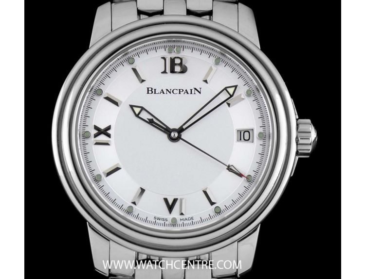 Blancpain Stainless Steel Silver Dial Leman Ultra Slim 2100 1127