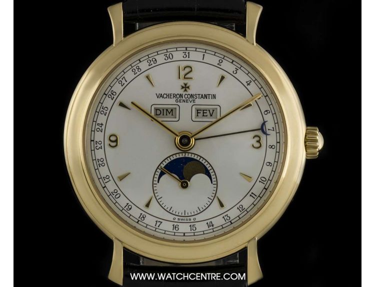 Vacheron Constantin 18k Yellow Gold Triple Calendar Moonphase 37150