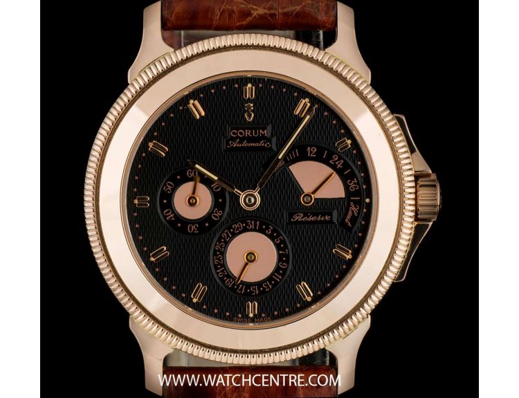 Corum 18k Rose Gold Black Dial Repubbliche Marinare Power Reserve