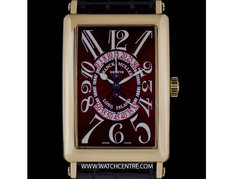 Franck Muller 18k Y G Red Dial Bi Retro Long Island B P 1100DSR