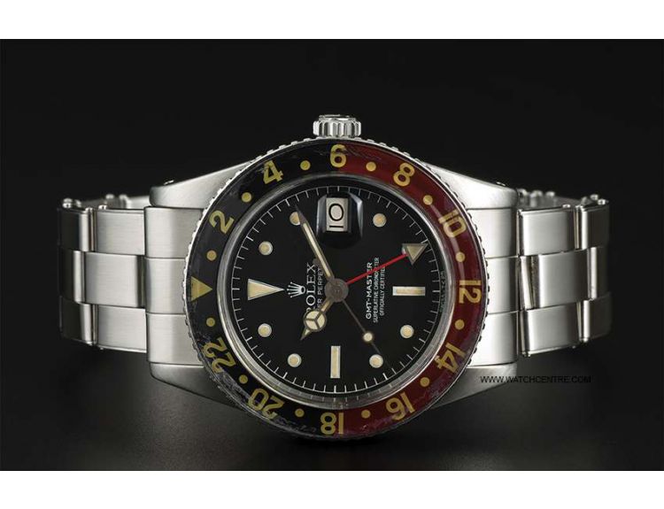 Rolex S S Bakelite Bezel Black Dial GMT Master 6542