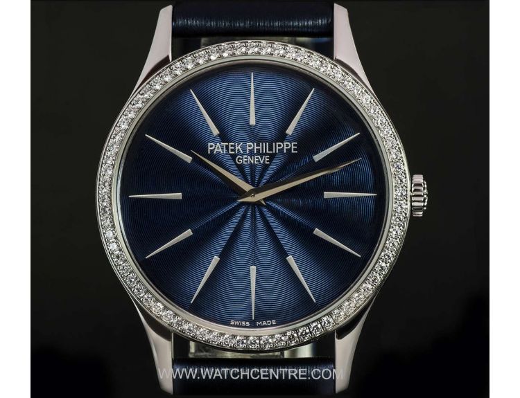 Patek Philippe 18k W G Diamond Bezel Calatrava Ladies B P 4897G 001