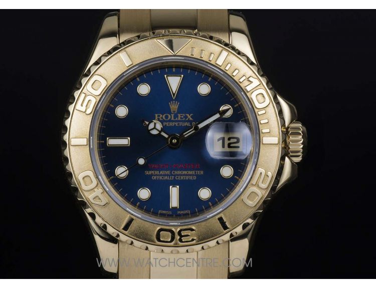 Rolex Lady Yacht-Master, Blue Dial, Yellow Gold, 169628