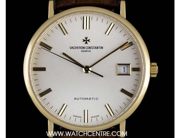 Vacheron Constantin 18k Yellow Gold Silver Dial Patrimony Date 42002 000J