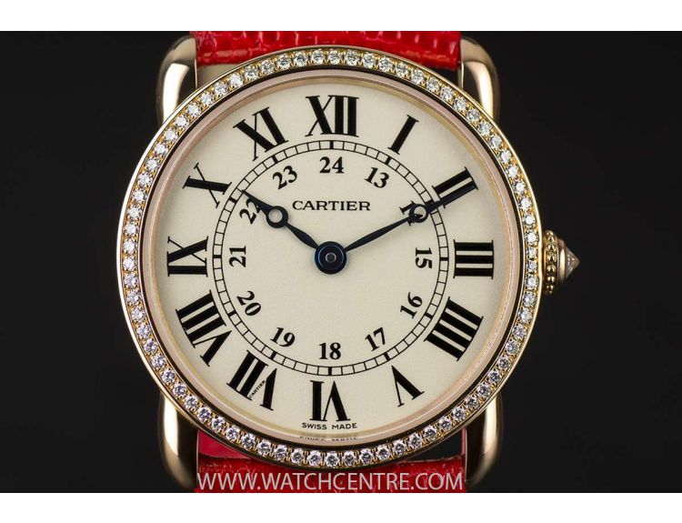 Cartier 18k R G Diamond Bezel Ronde Louis Lds B P WR000351