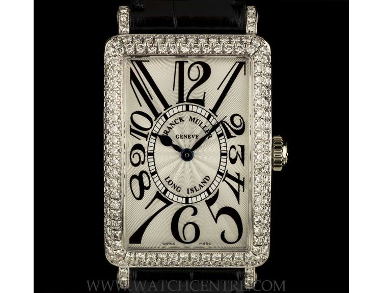 Franck Muller 18k W G Diamond Bezel Long Island B P 952 QZ D