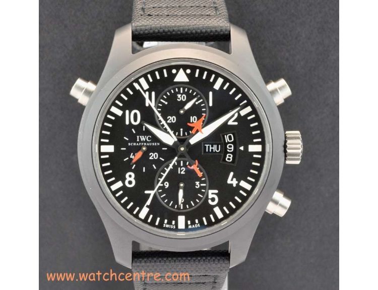 IWC Black Ceramic Pilots Doppel Chronograph Top Gun B P IW379901