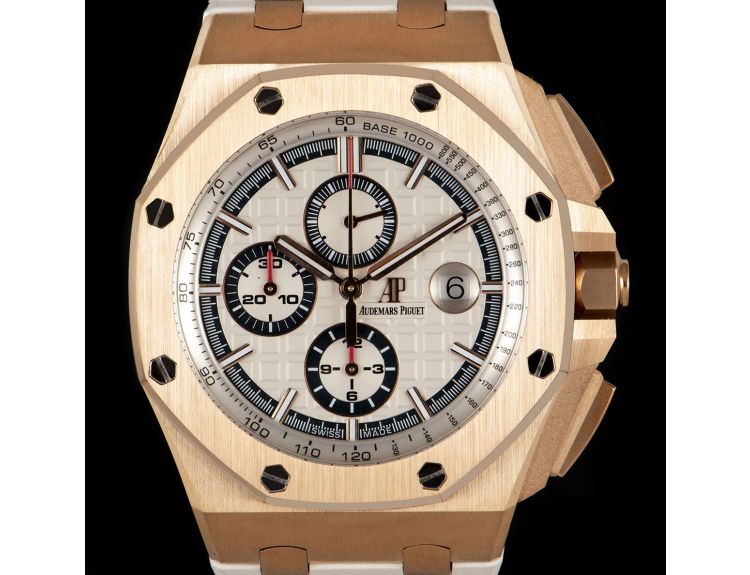 Audemars Piguet Unworn Royal Oak Offshore Summer Edition 18k Rose Gold Silver Dial B P 26408OR.OO.A010CA.01