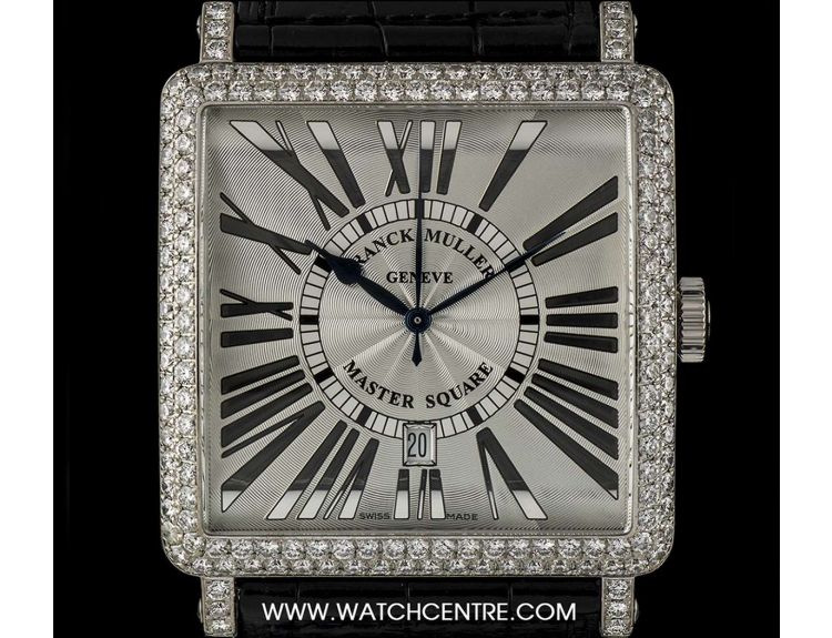 Franck Muller 18k White Gold Diamond Bezel Master Square XL B P 6000K SC D