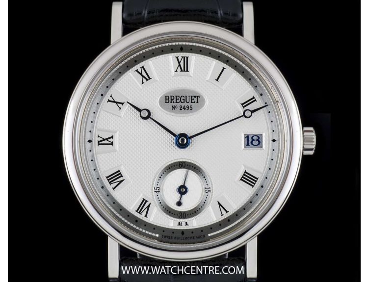 Breguet 18k W G Silver Roman Dial Classique Gents Wristwatch