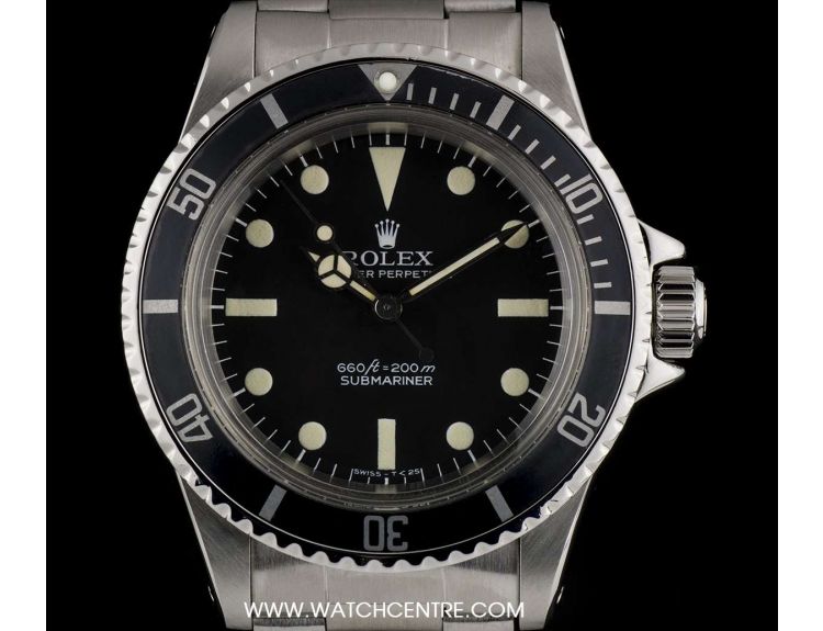 Rolex S/S O/P Pre-Comex Dial Submariner Non-Date Vintage B&P 5513 | Watch  Centre