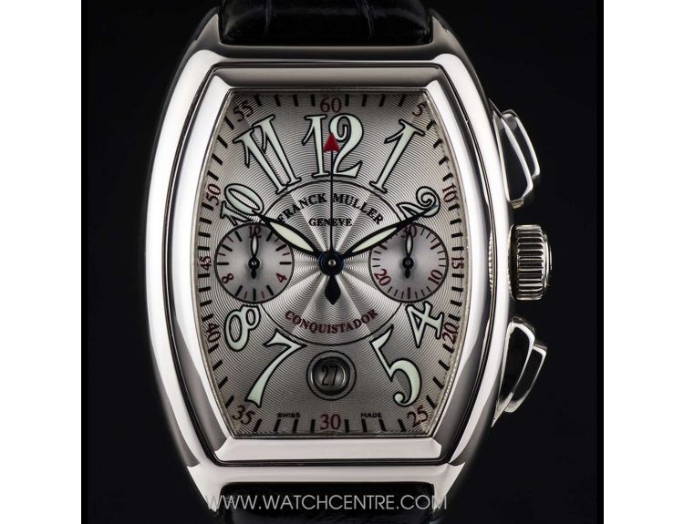 Franck Muller 18k W G Conquistador Chrono Gents B P 8001 CC