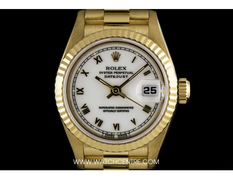 ROLEX Oyster Perpetual Datejust 18K Yellow Gold Chronometer Watch