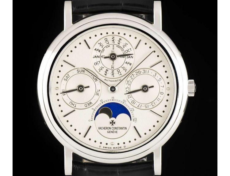 Vacheron Constantin Perpetual Calendar Moonphase Gents Platinum Silver Dial 43032 6