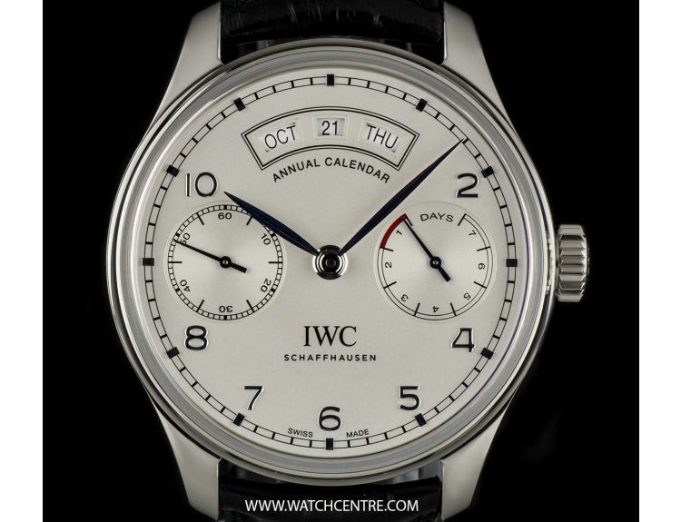 IWC S S Unworn Silver Arabic Dial Portugieser Annual Calendar B P