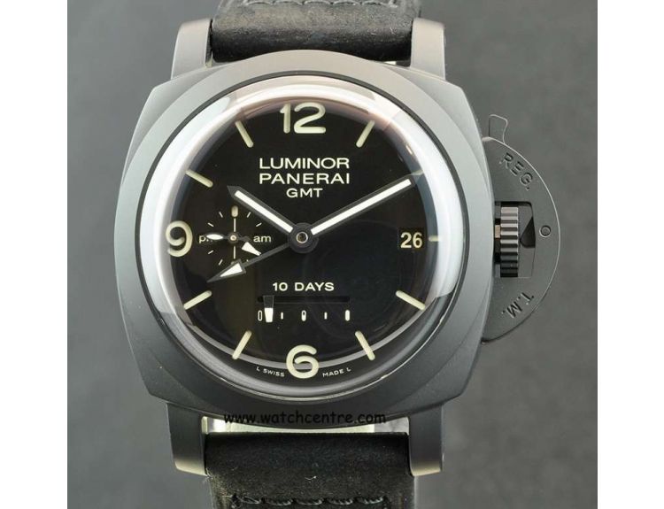 Panerai Black Ceramic Luminor 1950 10 days GMT B P PAM335 Watch