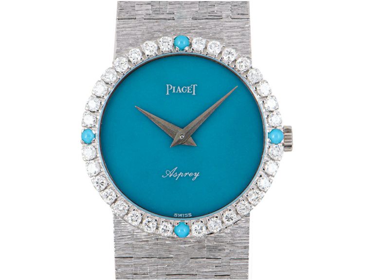 Piaget Dress Watch Asprey Turquoise Stone Diamond Set White Gold