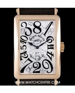 Franck Muller 18k Rose Gold Silver Arabic Dial Crazy Hours Long Island Gents 1200 CH