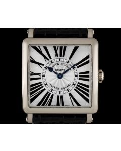 Franck Muller 18k White Gold Silver Dial Master Square B&P 6002 M QZ