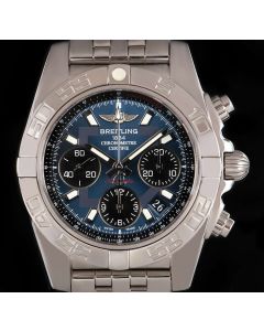 Breitling Chronomat 41 Gents Stainless Steel Blue Dial B&P AB014012/C830