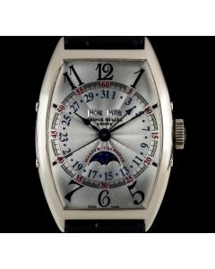 Franck Muller 18k White Gold Silver Dial Master Calendar Lunar B&P 5850MCL