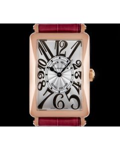Franck Muller Long Island Classic Ladies 18k Rose Gold Silver Guilloche Dial B&P 952 QZ REL