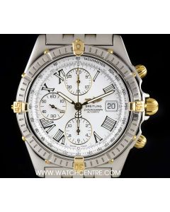 Breitling Stainless Steel & 18k Yellow Gold White Dial Crosswind Gents B13055