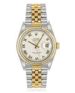 Rolex Datejust NOS Pyramid Dial Stainless Steel & Yellow Gold 16233