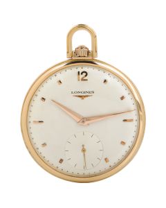 Longines. A Rose Gold Open Face Keyless Lever Dress Pocket  Watch C1920