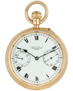 S. Smith and Son. A Gold Keyless Lever Fusee Up & Down Free Sprung Pocket Watch C1919