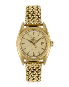 Rolex Rare Vintage Semi Bubble Back Oyster Perpetual Yellow Gold 6105